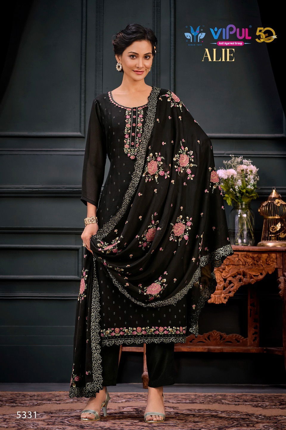 Alie By Vipul Heavy Embroidery Georgette Suits Catalog